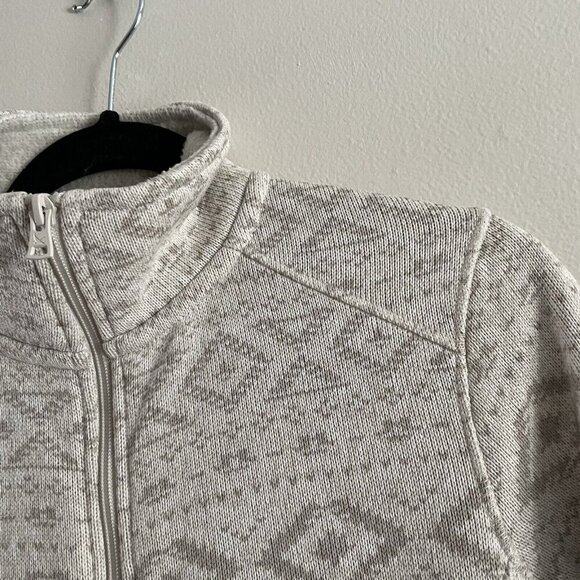 Eddie Bauer Women Sz M Ivory/Tan Aztec Print Full Zip Pocketed Jacket - Picture 5 of 8